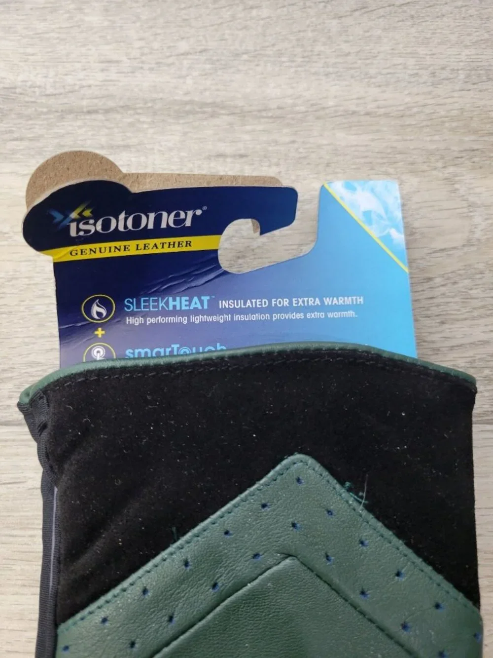 Isotoner Women's L/XL Leather Gloves Sleek Heat Extra Warmth Smart Touch - Picture 4 of 4